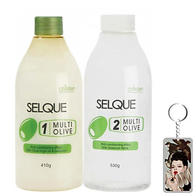 Thuốc uốn lạnh oliu Obsidian Professional Selque Multi Olive Perm Hàn Quốc 410g/530ml tặng kèm móc khoá