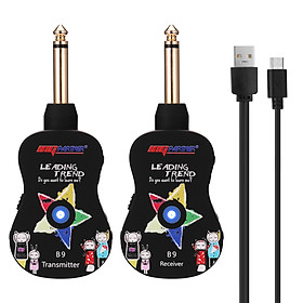B9 Wireless Guitar System Rechargeable 4 Channels Guitar Transmitter Receiver Set Electric Guitar Bass Pick Up