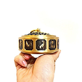 Mua Lư đốt trầm chất liệu đồng nguyên khối khắc 12 con giáp lư khôngđế