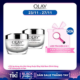 Combo Kem Dưỡng Ẩm Trắng Da Ngày Đêm Olay White Radiance 50g