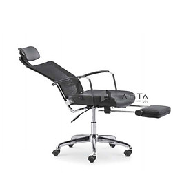 Mua Ghế văn phòng lưng lưới nệm dày màu đen có gác chân dòng ghế cao cấp nhập khẩu CR4301-M Nội thất Capta