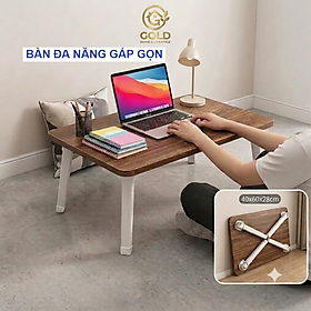 Bàn học gấp gọn mặt gỗ chân nhựa - giao màu ngẫu nhiên