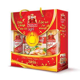 Hộp quà Tết Neptune 2026 -  DẦU VÀNG ĐÓN TẾT, LỘC KẾT AN KHANG