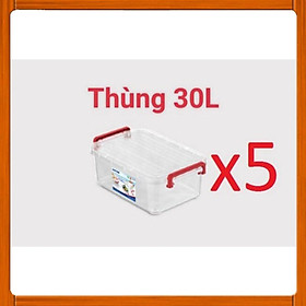 Mua Bộ 5 Thùng Nhựa Trong 30L