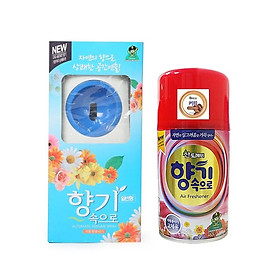 Bộ máy xịt phòng tự động Sandokkaebi + Chai xịt phòng hương nước hoa 300ml hàng nội địa khẩu Hàn Quốc