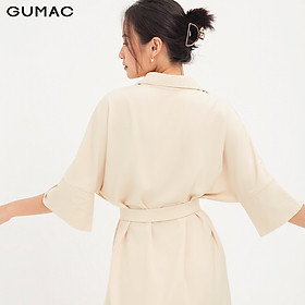 Đầm tay kiểu phối đai GUMAC DA12120