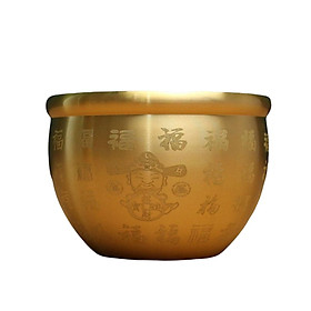 Small Brass Feng Shui Bowl Chinese Traditional Art Craft Money Pot Ornament