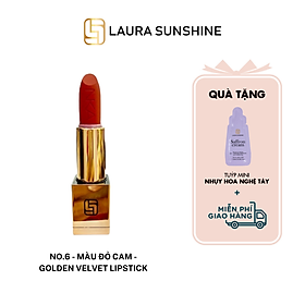 No.6 - Màu đỏ cam - Son lì siêu mịn cao cấp Hàn Quốc - Golden Velvet Lipstick - Laura Sunshine - Nhật Kim Anh