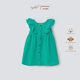 Váy Bé Gái Cổ Tròn Tay Bèo Chất Liệu Xô Muslin Xinh Xắn - DARINE DRESS