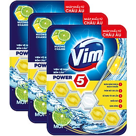 Combo 3 Viên Tẩy Bồn Cầu Vim Power 5 Hương Chanh