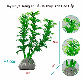 Cây Nhựa Trang Trí Bể Cá Thủy Sinh 12cm Cao Cấp Decor Tiểu Cảnh, Non Bộ MS009