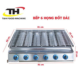 Mua Bếp nướng Gas 6 họng đốt dài