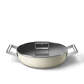 Nồi chảo SMEG DPF2812CRM màu kem (vung kính) hàng chính hãng