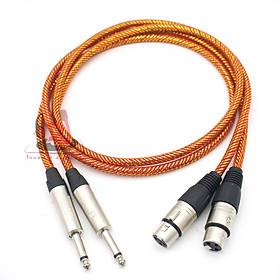 Mua Dây tín hiệu âm thanh rắc canon cái thẳng sang giắc 6 ly thẳng  02 dây jack 6.35mm  rắc 6.5ly  jack canonn