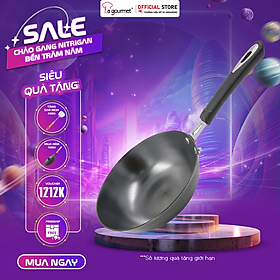 Mua  Mẫu mới cán gỗ  Chảo gang đúc công nghệ mới La gourmet Nitrigan 20cm lòng sâu - 367532 (tốt cho sức khỏe  siêu bền)