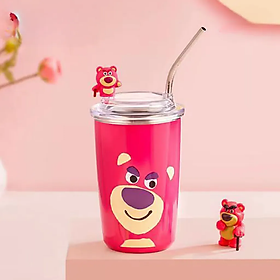 Mua Cốc Giữ Nhiệt Ly Giữ Nhiệt Gấu Dâu Lotso Tặng Kèm Ống Hút Dung Tích 450ml Chất Liệu Inox Cao Cấp Giữ Nhiệt Từ 8-12 Giờ