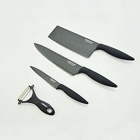 Mua Bộ dao 4 món chống dính LocknLock CKK104S4  Hàng chính hãng  thép không gỉ  3 dao 1 lưỡi bào - JoyMall