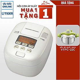 Mua MUA 1 TẶNG 1 Nồi cơm điện tử cao tần áp suất kép Tiger 3 trong 1 JPT-H18S (1.8L) NHẬN 1 NỒI ÁP SUẤT POONGNYUN VTPC-22C - Hàng chính hãng