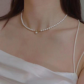 Chuỗi Đeo Cổ Khóa Bạc S925 Size 4ly Màu Trắng, Vòng Cổ Ngọc Trai Nước Ngọt Tự Nhiên Cổ Điển - Ngọc Trai Trường Thịnh