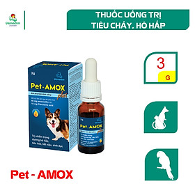 Vemedim Pet Amox Plus trị hô hấp, tiêu chảy vết thương ở chó mèo, chim cảnh, lọ 3g