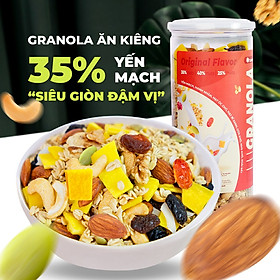 Granola siêu hạt 35% yến mạch TANU NUTS hũ 500g, ngũ cốc granola ăn kiêng giảm cân dinh dưỡng