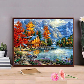 Mua Tranh sơn dầu số hoá tự tô đã căn sẵn khung 50x40 cm (painting by number) - Space for reflection