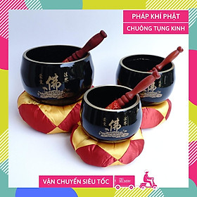 Mua Chuông tụng kinh Phật sơn đen đồng cao cấp tiếng hay vang - Nhiều cỡ