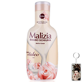 Sữa tắm bột hoạt thạch Malizia Delicate Bath Foam 1000ml + Móc khóa