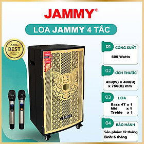 Mua Loa kéo 4 tấc Jammy F1548K - _Kích thước: 450 (W) x 400 (D) x 750 (H)mm _Công suất: 600Watts- Hàng Chính Hãng