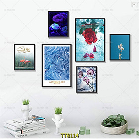 Mua 40 bộ tranh trang trí  tranh dán trường  treo tường có sẵn keo chắc chắn.