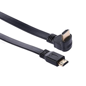 HD Cable HD Male to 90 Degree Right Angle HD Male High Speed 4K 3D Gold-plated Connectors Support 1080P for PC Laptop