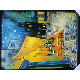 Mua Cafe Đêm - Tranh Sơn Dầu Vẽ Tay 30x40cm