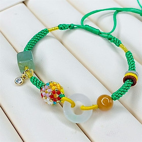 Vòng tay thắt dây kết cườm charm gắn đá HBL-2315| Trang sức PJS