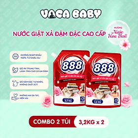 Combo 2 Túi Nước Giặt Xả 888 Hương Nước Hoa Bali Paris 3.2kg/Túi