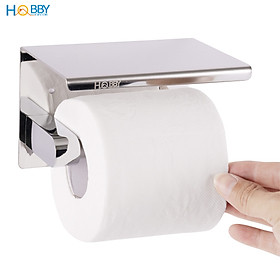 Kệ để cuộn giấy vệ sinh có mái che inox 304 bóng Hobby home decor G23