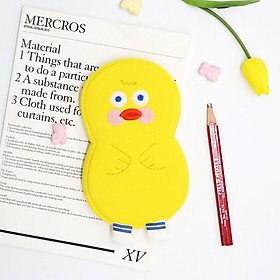 Bao đựng bút viết ( túi đựng bút) hình vịt bằng vải, màu vàng và đen