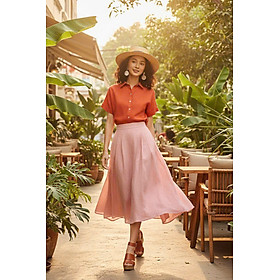 Áo Sơ Mi Linen Thổ, Áo Sơ Mi Linen Ngắn Tay thời trang thiết kế Hity Top204