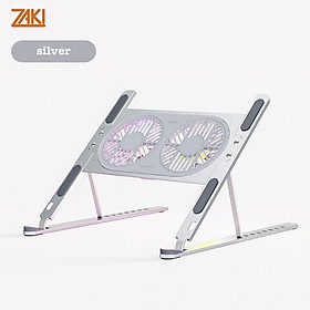 Mua GIÁ ĐỠ DÀNH CHO LAPTOP/MACBOOK/IPAD 11-16 INCH KIÊM ĐẾ TẢN NHIỆT 2 QUẠT LED 7CM ZAKI - P11-F - Hàng Nhập Khẩu