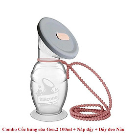 Combo Cốc hứng sữa Gen.2, nắp đậy và dây đeo Haakaa. Chất liệu silicone cao cấp, an toàn. Không BPA, PVC và phthalate