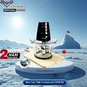 Máy Xay Thịt Cối Thủy Tinh Lock&Lock Meat Chopper EJM156BLK 1 Lít - Hàng Chính Hãng, 4 Lưỡi Dao Cho Lực Nghiền Mạnh, Công Suất 400W