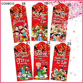 Xấp 10 Bao Lì Xì Cao Cấp Combo D - Chúc Năm Mới Tết Tân Sửu 2021 Trọn Vẹn Yêu Thương, Phát Tài Phát Lộc, Sức Khỏe Dồi Dào, Vạn Sự Bình An
