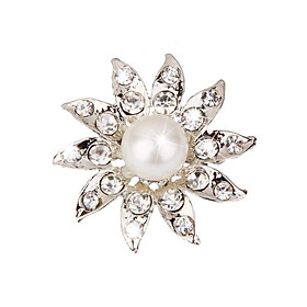 Crystal rhinestone pearl bridal wedding brooch