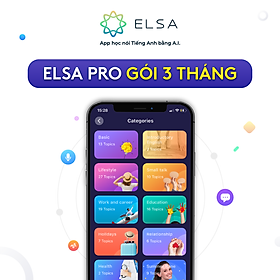 Hình ảnh sách Voucher Gói học ELSA Pro thời hạn 3 tháng từ ELSA SPEAK - Học phát âm tiếng Anh chuẩn bản xứ