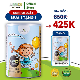 Sữa Hạt Hữu Cơ Miwako Hộp 400g Vị Gạo, Đạm Lành Dễ Uống Date T3/2024