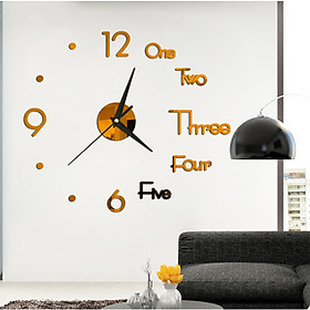 Đồng hồ 3D dán tường cao cấp DIY số và chữ DH81 kiểu dáng hiện đại