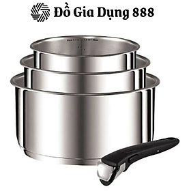 Mua Bộ Nồi Chung Tay Cầm TEFAL Ingenio L94195  Size 16-18-20 Cm  Nhập Khẩu Đức  Dùng Cho Mọi Loại Bếp  Bền Gấp 6 Lần Chảo Thường - Hàng Nhập Khẩu