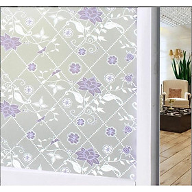 Mua 5M Giấy Dán Kính Họa Tiết sen tím Không Cần Keo - Khổ 0.45m