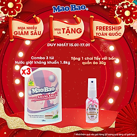 Combo 03 túi nước giặt kháng khuẩn Mao Bao 1800g