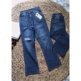 Quần baggy jean ống loe rách