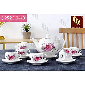 Mua BỘ ẤM PHA TRÀ KÈM KAY  BỘ ẤM CHÉN KÈM ĐĨA HỌA TIẾT HOA VĂN CỔ ĐIỂN